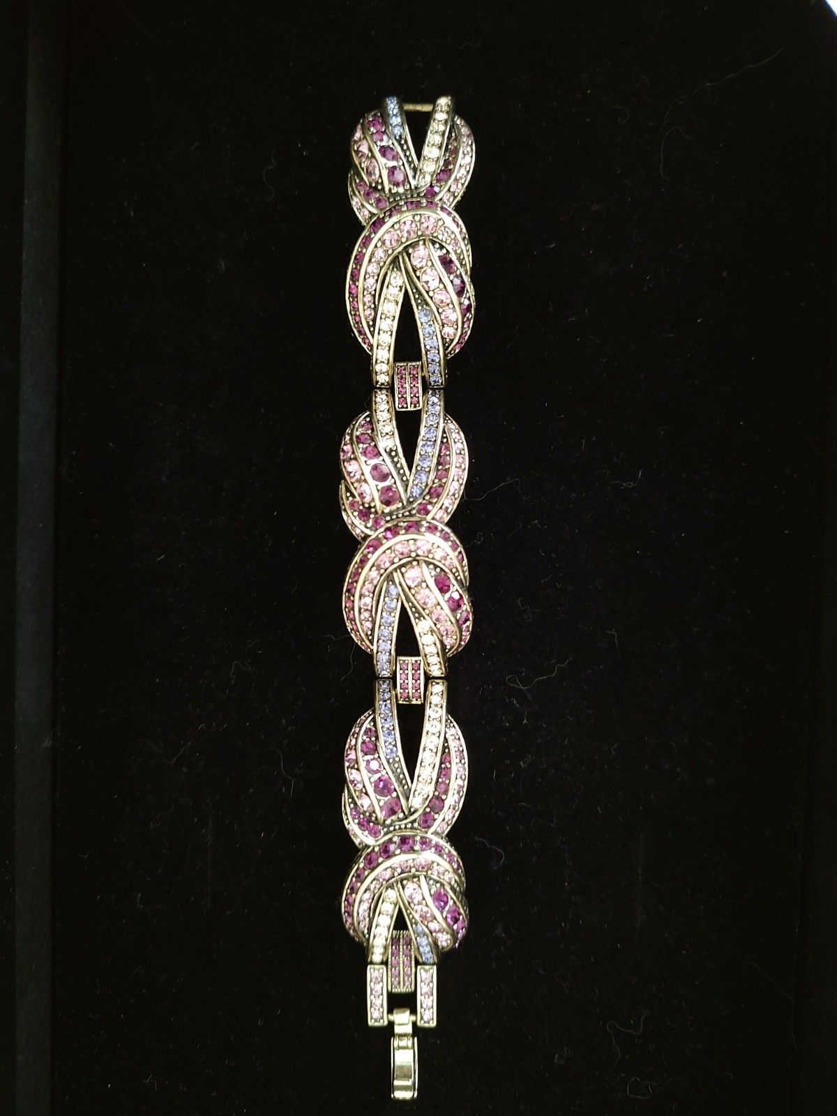 Heidi Daus Shades of Amethyst Thick Crystal Link Bracelet – Exceptional Piece