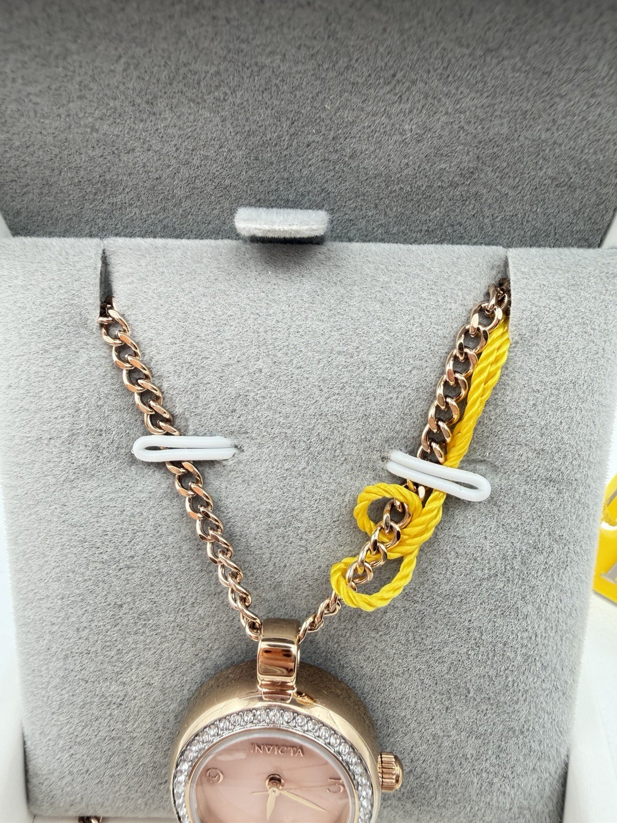 49933-Invicta Mini Angel Necklace Watch With Mother Of Pearl. Rose Gold. 22.5mm