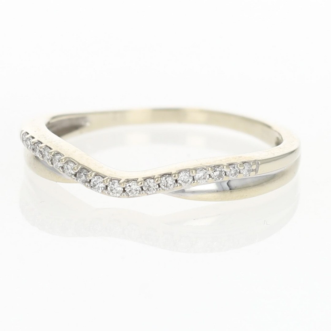 .09ctw Round Diamond Pavé Set Contoured Wedding Band Ring 14k White Gold Size 6