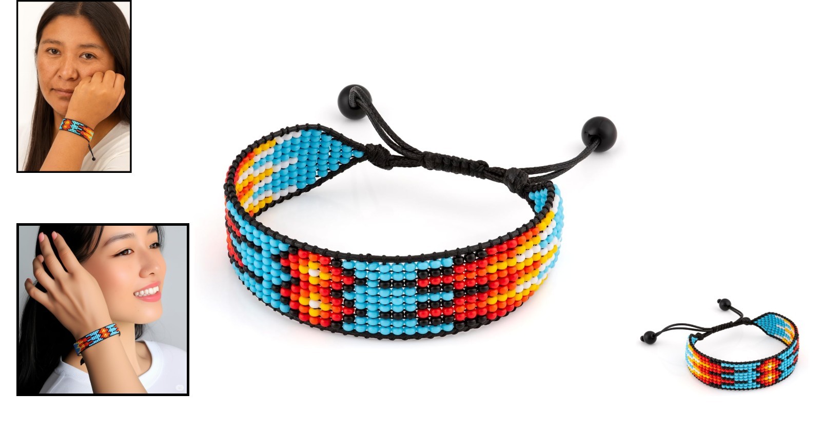 Tribal Pattern Beaded Bracelet – Adjustable Handmade Jewelry for Every Occasion