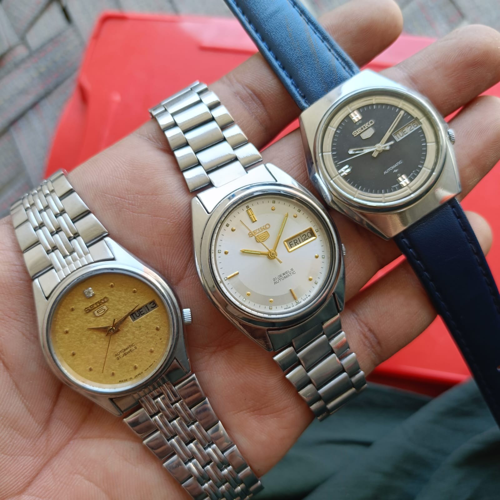 Lot of 3 Seiko 5 Automatic Watches 7009-3041 7019-6081 7009-8830 Vintage Men’s