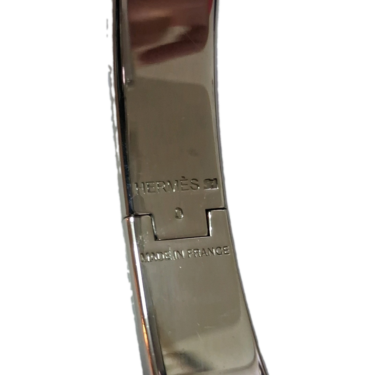 Hermes Black Enamel Palladium Plated Clic-H Narrow PM Bracelet