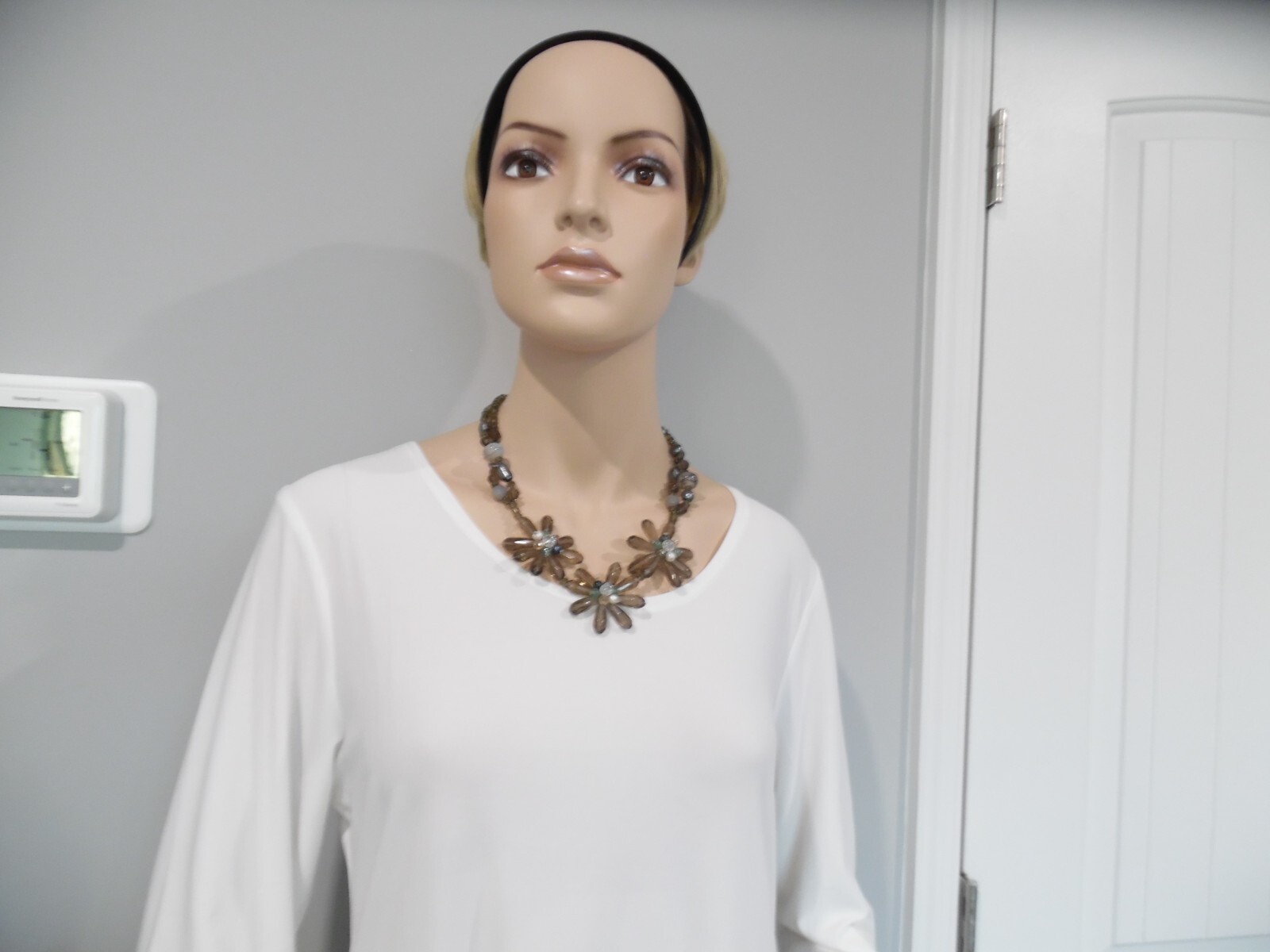 Beaded Cluster Statement Necklace Gemstone and Crystal Art Glass- Gorgeous! Wow!