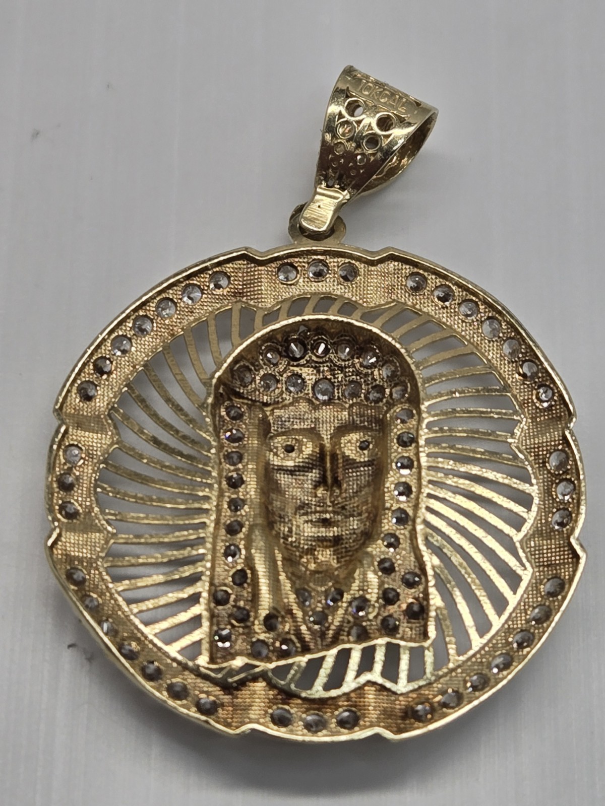 10k Yellow Gold Christ Pendent | 6.5 Grams | @ 6mm Chain Bail • Jesus Head