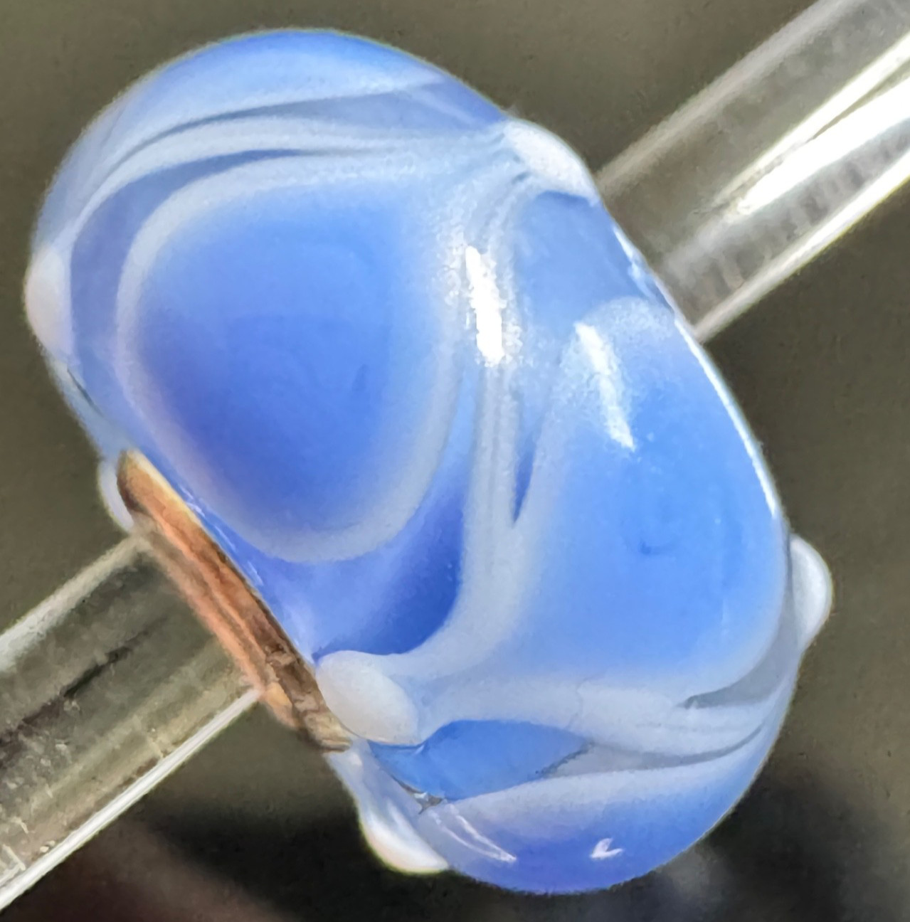 Trollbeads Light Blue Unique Beautiful Periwinkle Glass Bead