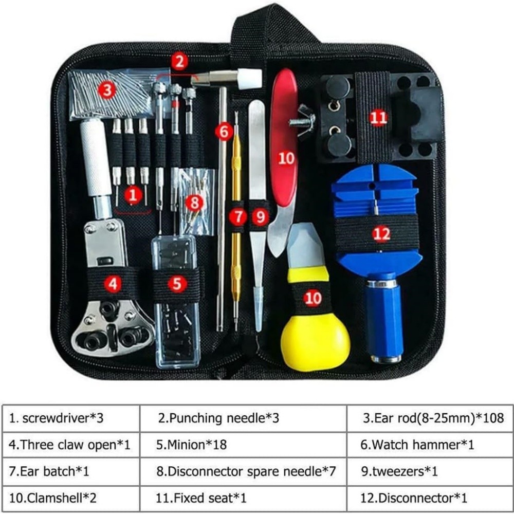 Watch Repair Kit 147PCS Watch Battery Replacement Tool Kit Watch Remover Tool US