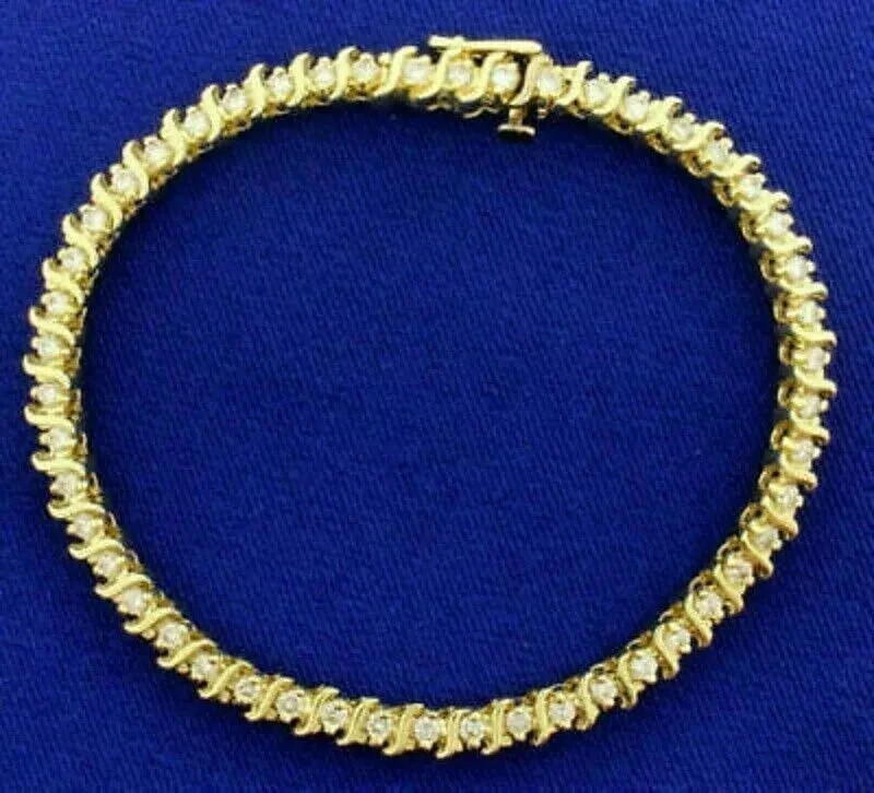 Women’s Tennis Bracelet 5.00Ct Round Lab Created Diamond 14k Yellow Gold Plated