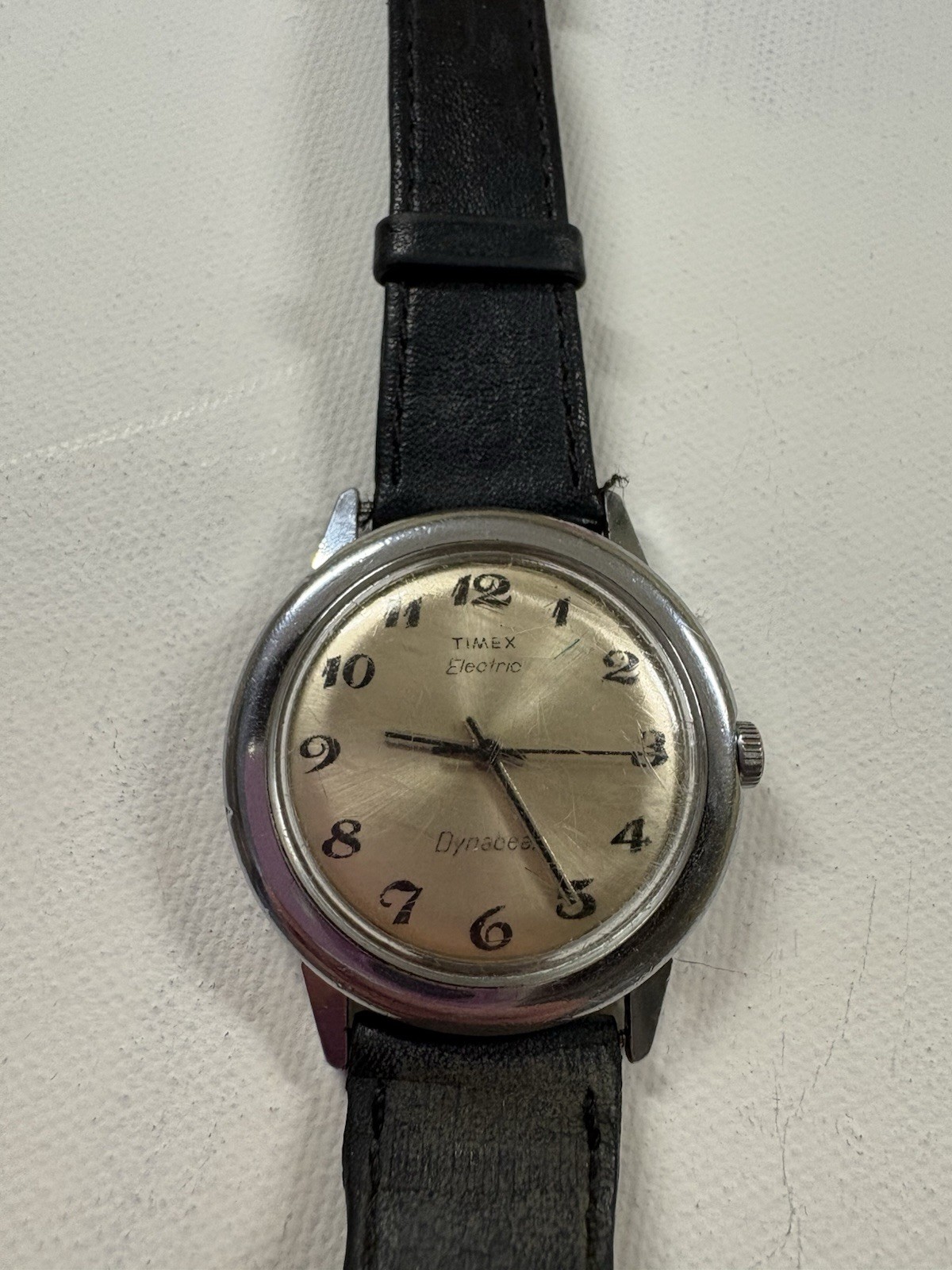timex electric dynabeat Sliver Tone With Black Band Running With New Battery