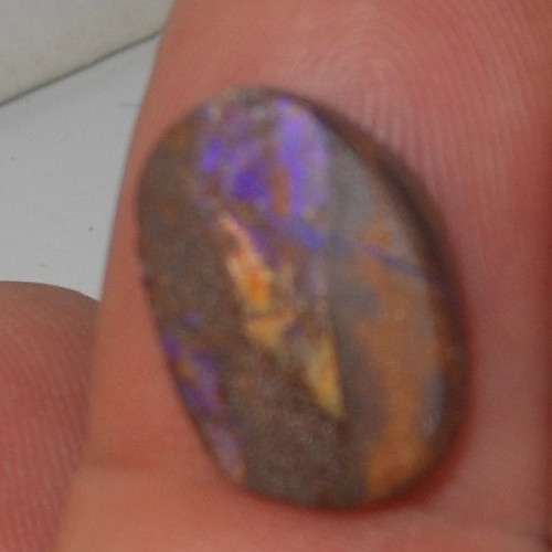 5ct Australian Boulder Opal cab blue hue 16.1mm x 10.8mm x 3.3mm