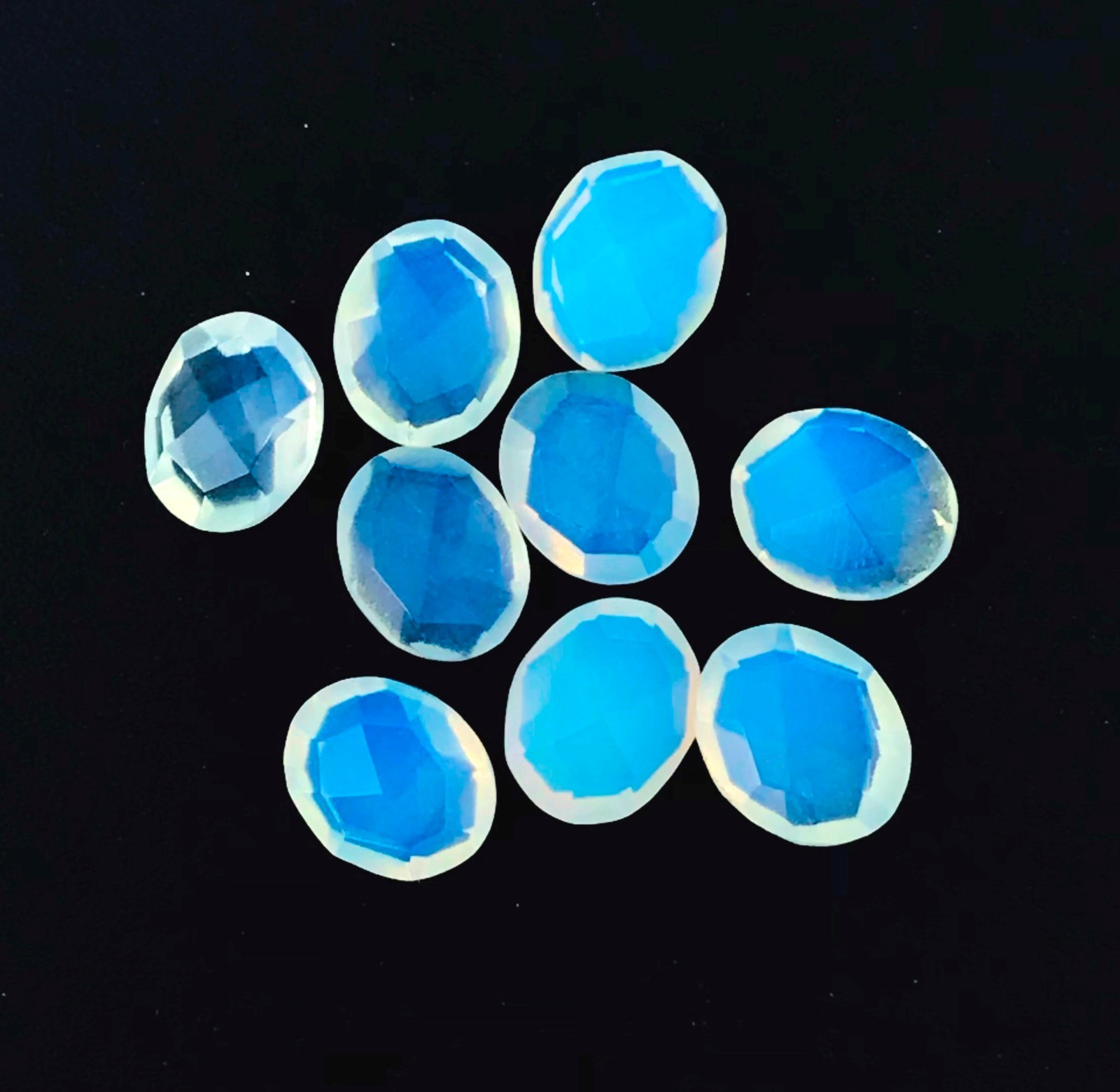 20 Pcs Faceted Milky Opal Hydro Quartz Gemstone -6x8mm-10x20mm Approx
