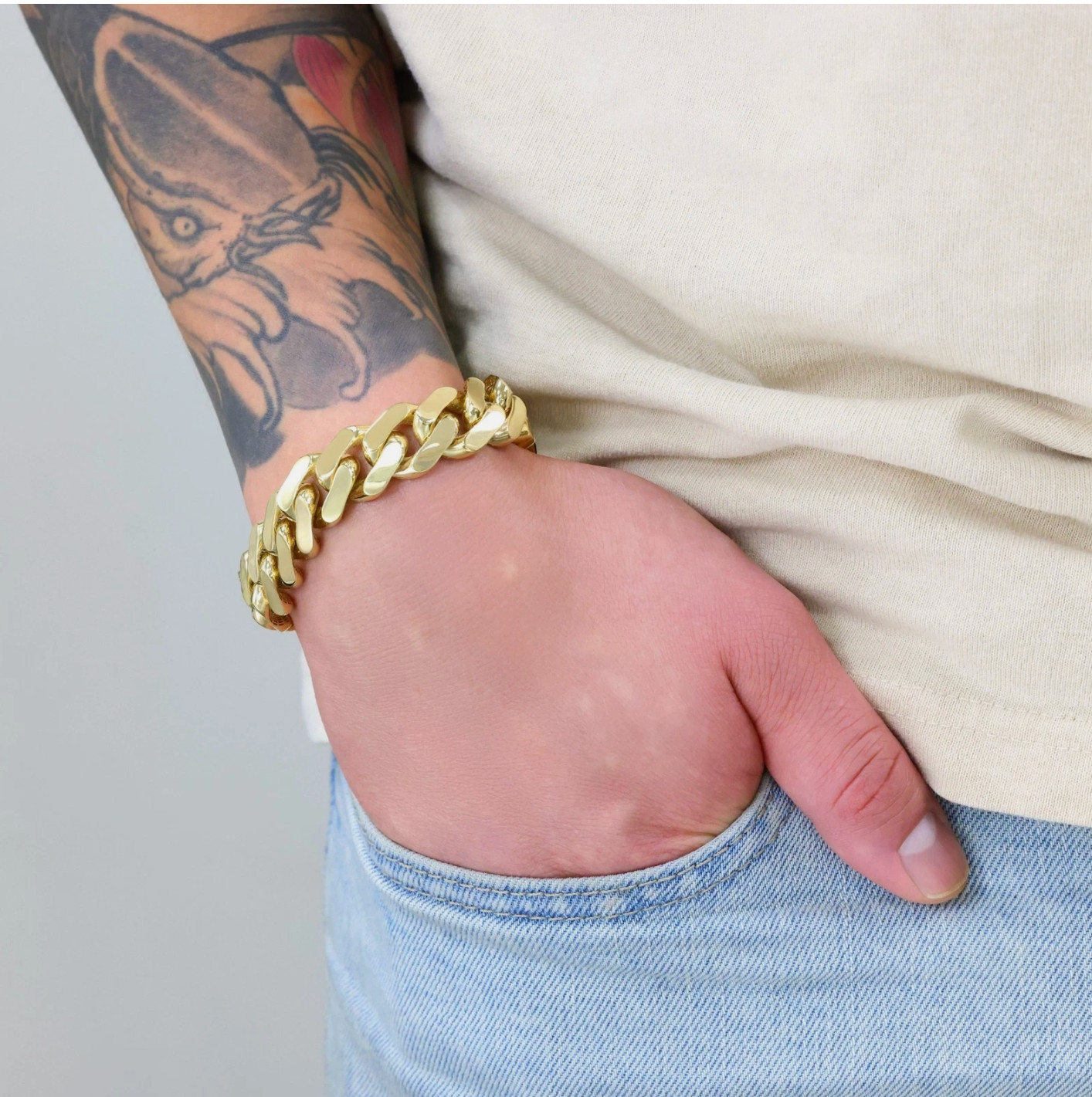 Real Miami Cuban Royal Link Bracelet Box Clasp 17mm 10K Yellow Gold 26.90 gms 9″