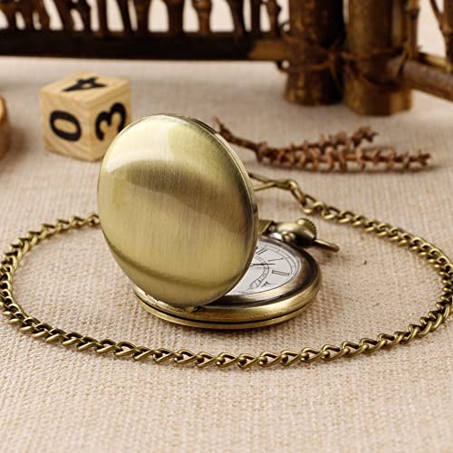 Smooth Pocket Watch Alloy Steel Quartz Roman/Arabic Numerals with 37cm CF1004