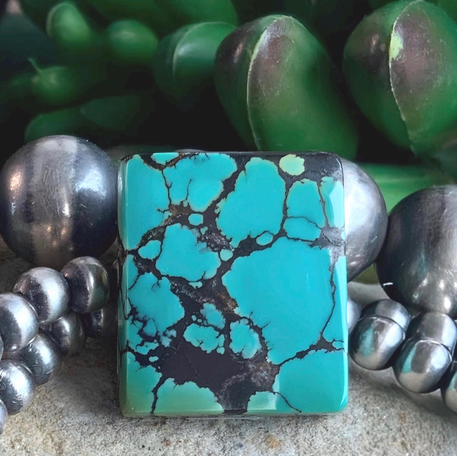 Bao Canyon Turquoise Rectangular Cabochon-Hubei Province Gemstone