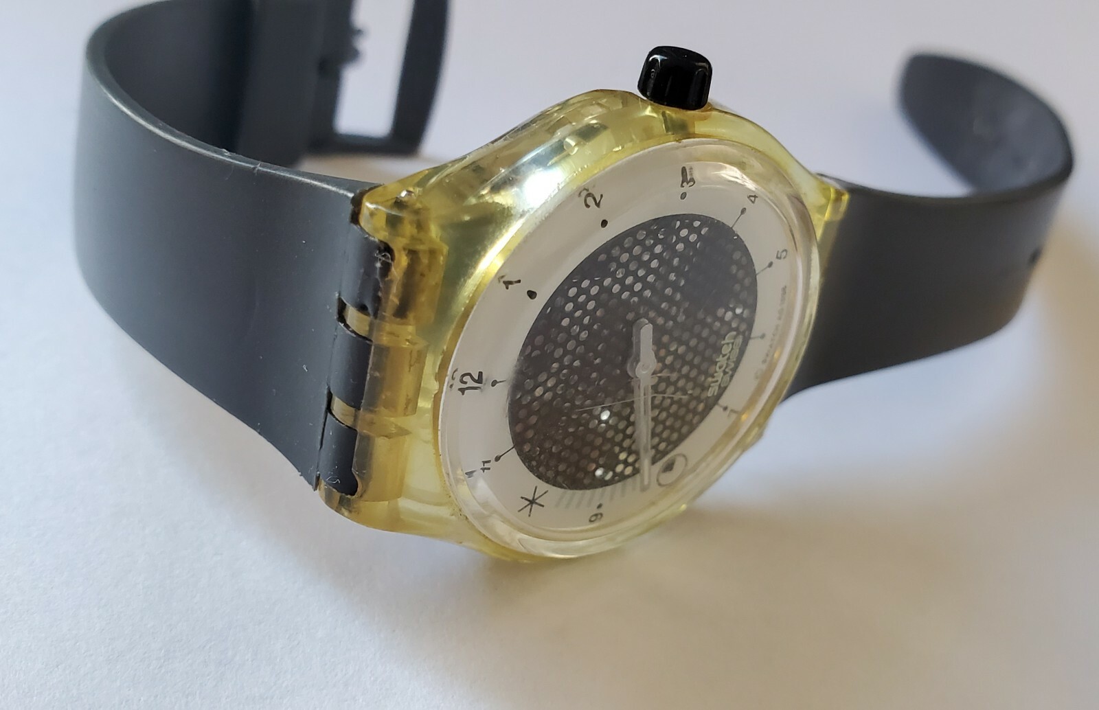 Swatch Watch Swiss On Off See Thru clear transparent