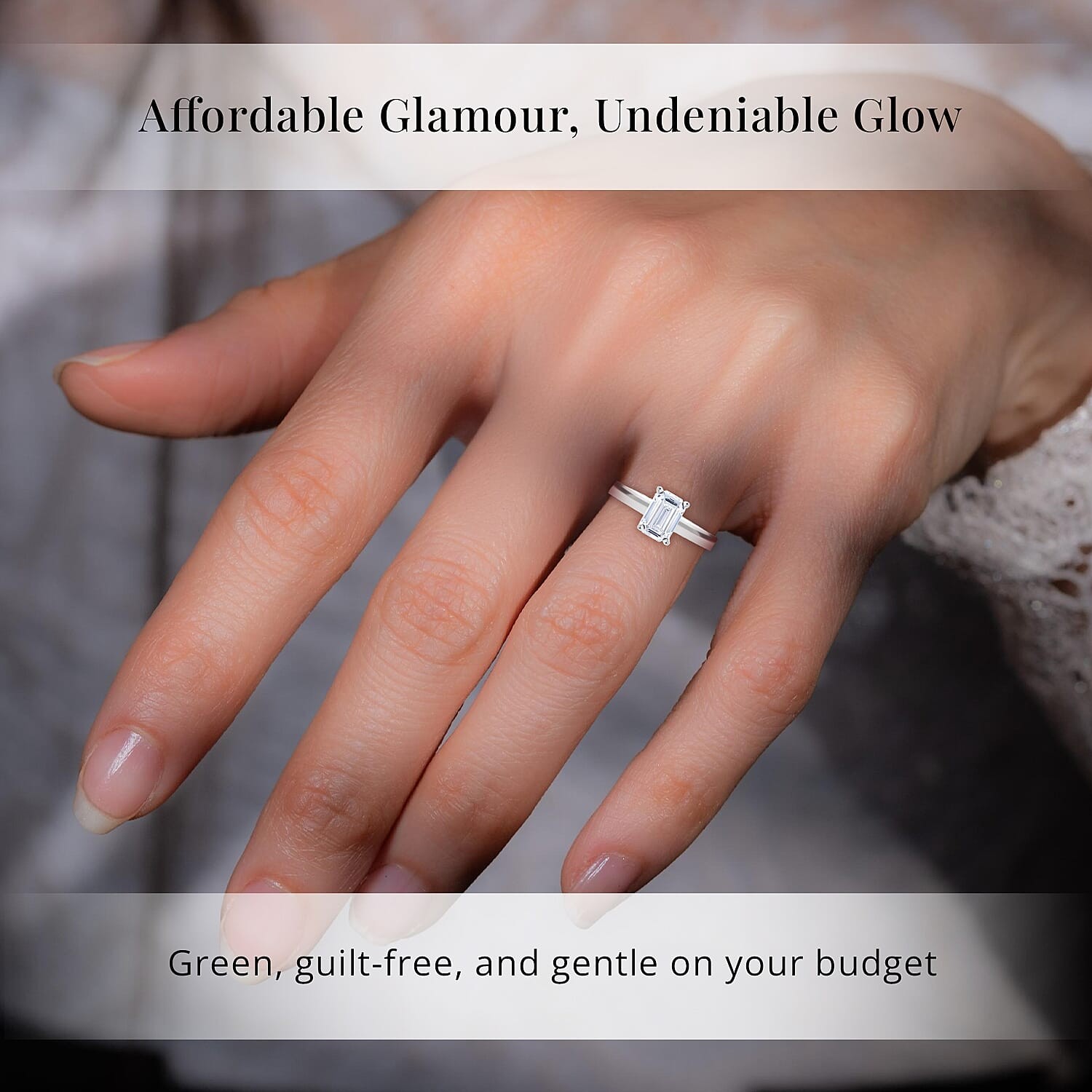 IGI Certified Lab Grown Diamond E-F VS 1.00 ctw Ring in 10K White Gold Size 9.0