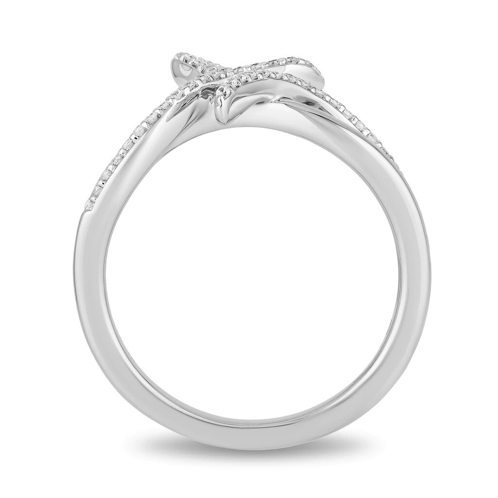 0.27Ct White Round Cut CZ Whale Fin Inspired Women’s Ring In 925 Sterling Silver