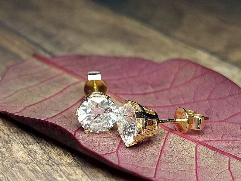 3 Ct Round Cut Certified Lab Grown Diamond Earrings Stud 925 Silver Gift For Her