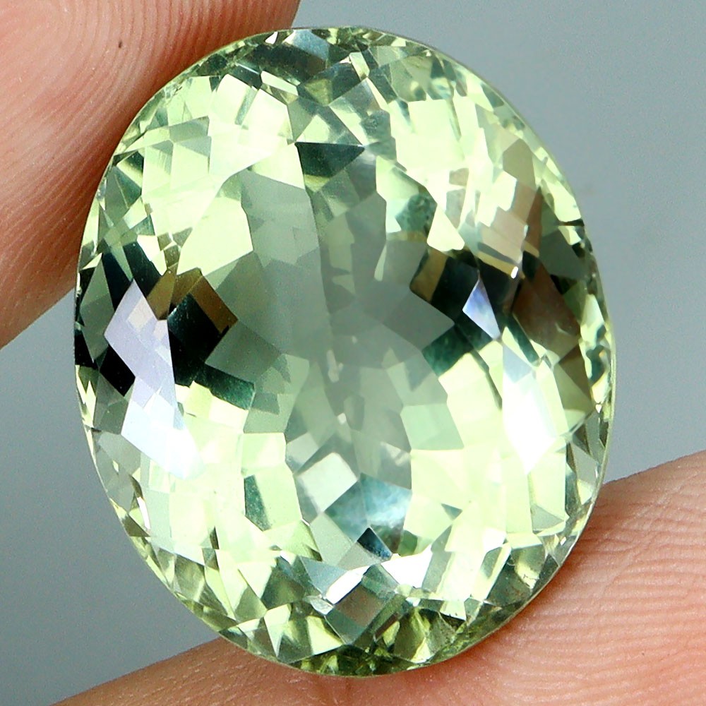 Oval Cut Natural Top Rich Green Amethyst Brazil VVS 27.45ct 20x17mm Gemstone