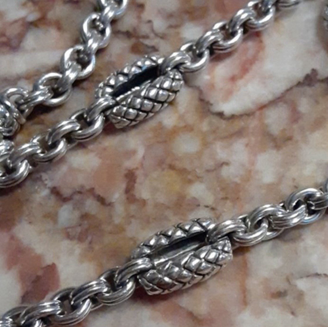 Authentic Scott Kay Sterling Silver Station Necklace – Designer Jewelry 16”