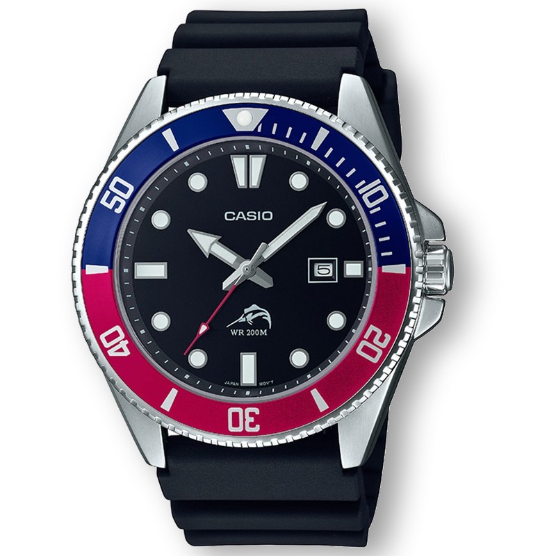 CASIO MDV106B-1A2V Mens DURO 200M Black Resin Strap wDate Analog Sport Watch NEW