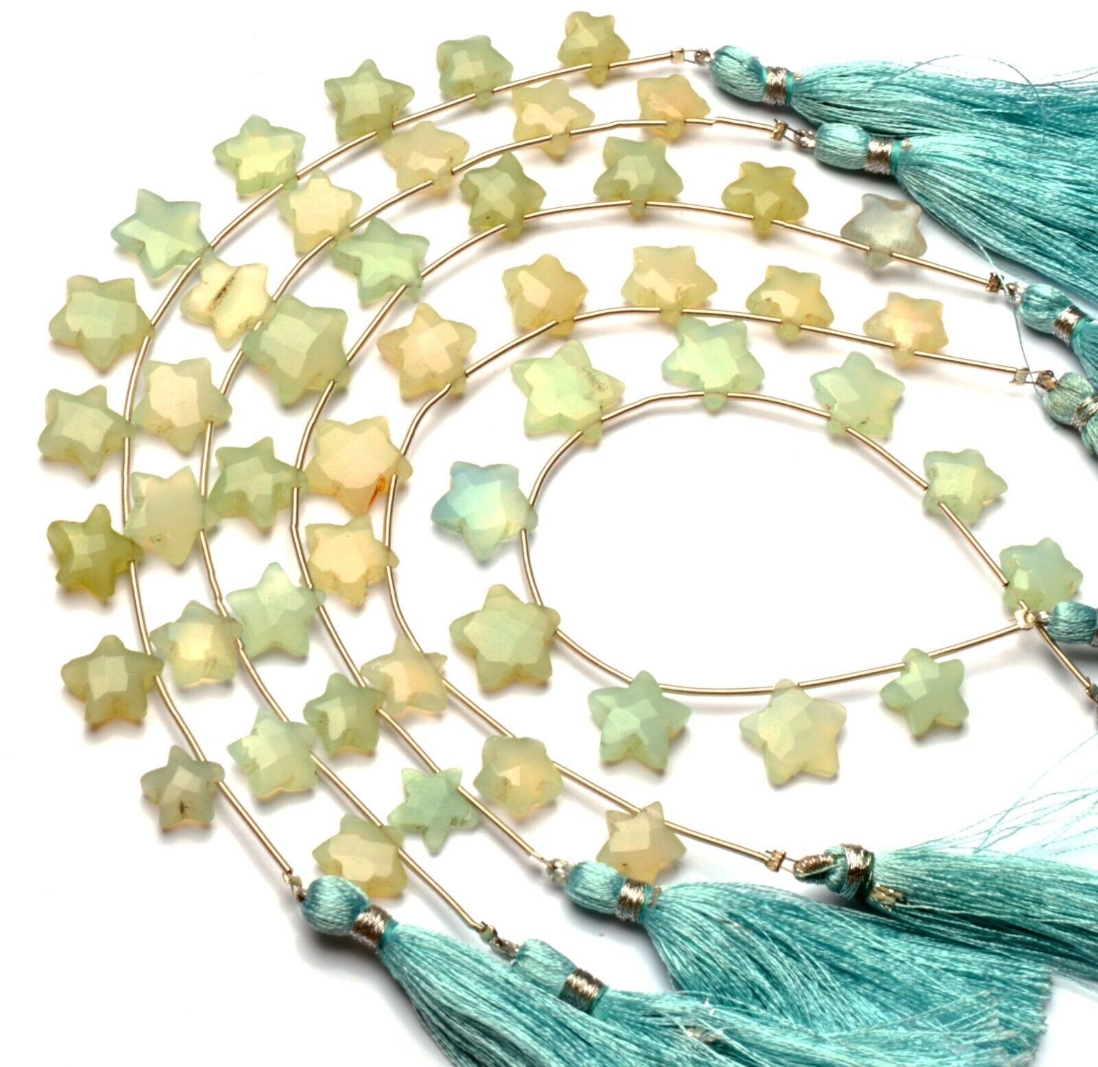 Natural Gem Chalcedony 10 to 13 mm Size Star Shape Beads 7″ Strand