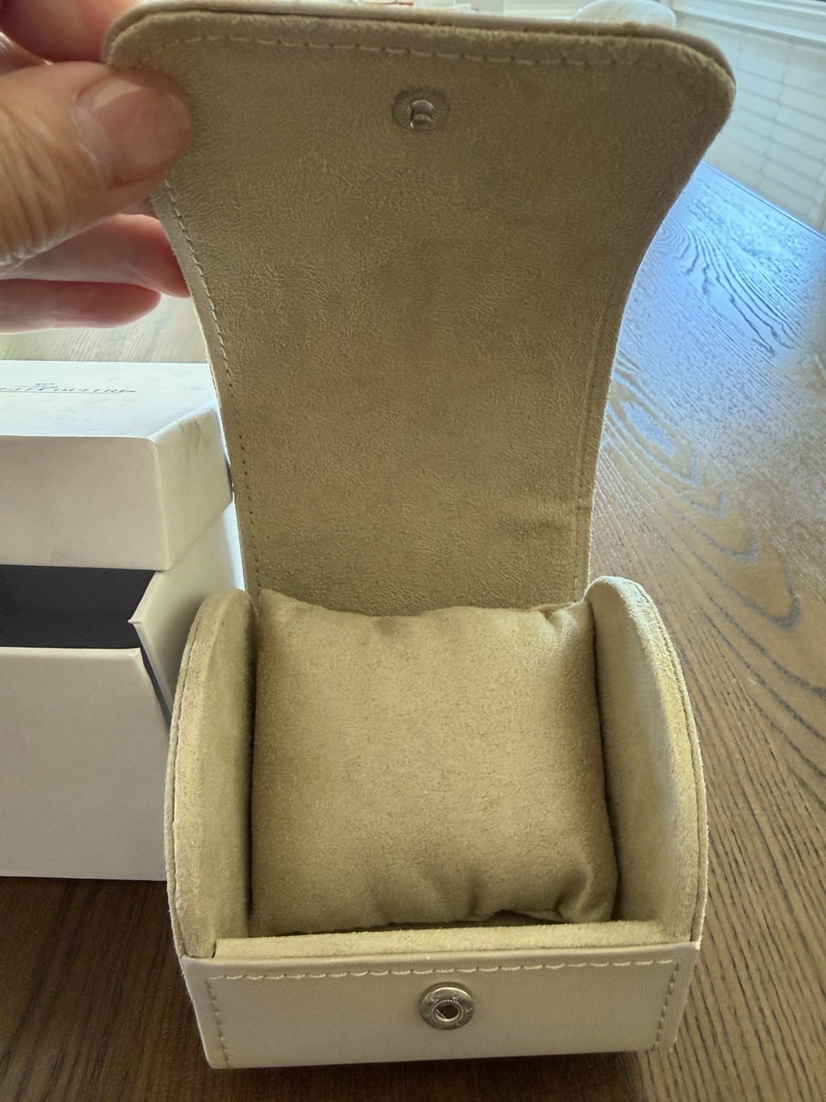 New Jaeger LeCoultre Watch Travel Case Box Set Beige Leather w/ Paper Box