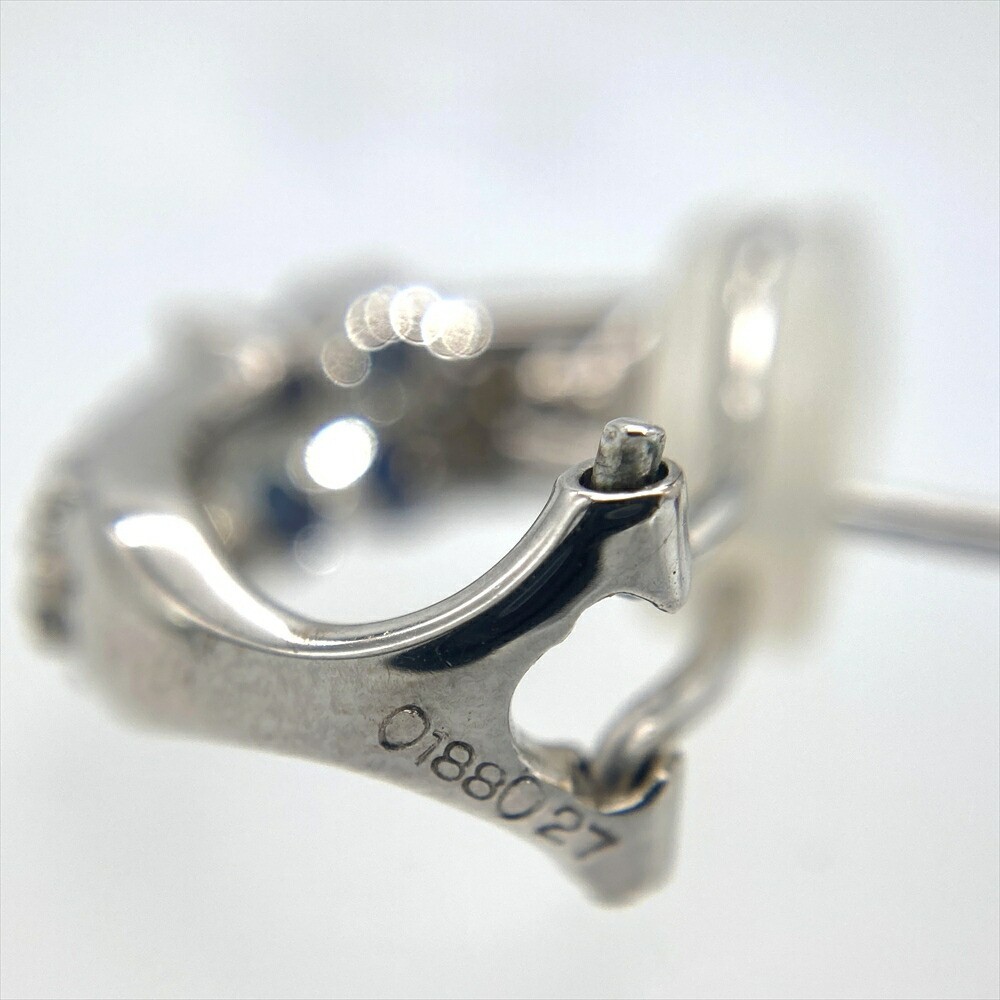 Sapphire 0.27ct Diamond 0.188ct Flower Earrings 18K White Gold 4.7g