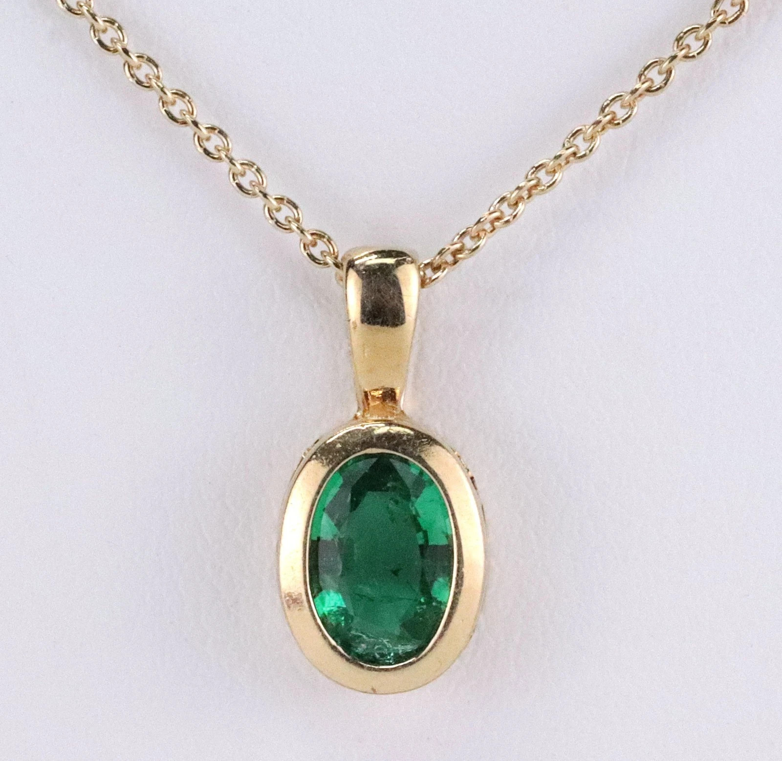 2.82 Ct Oval Cut Emerald Pendant Wedding Pendant 14K Yellow Gold