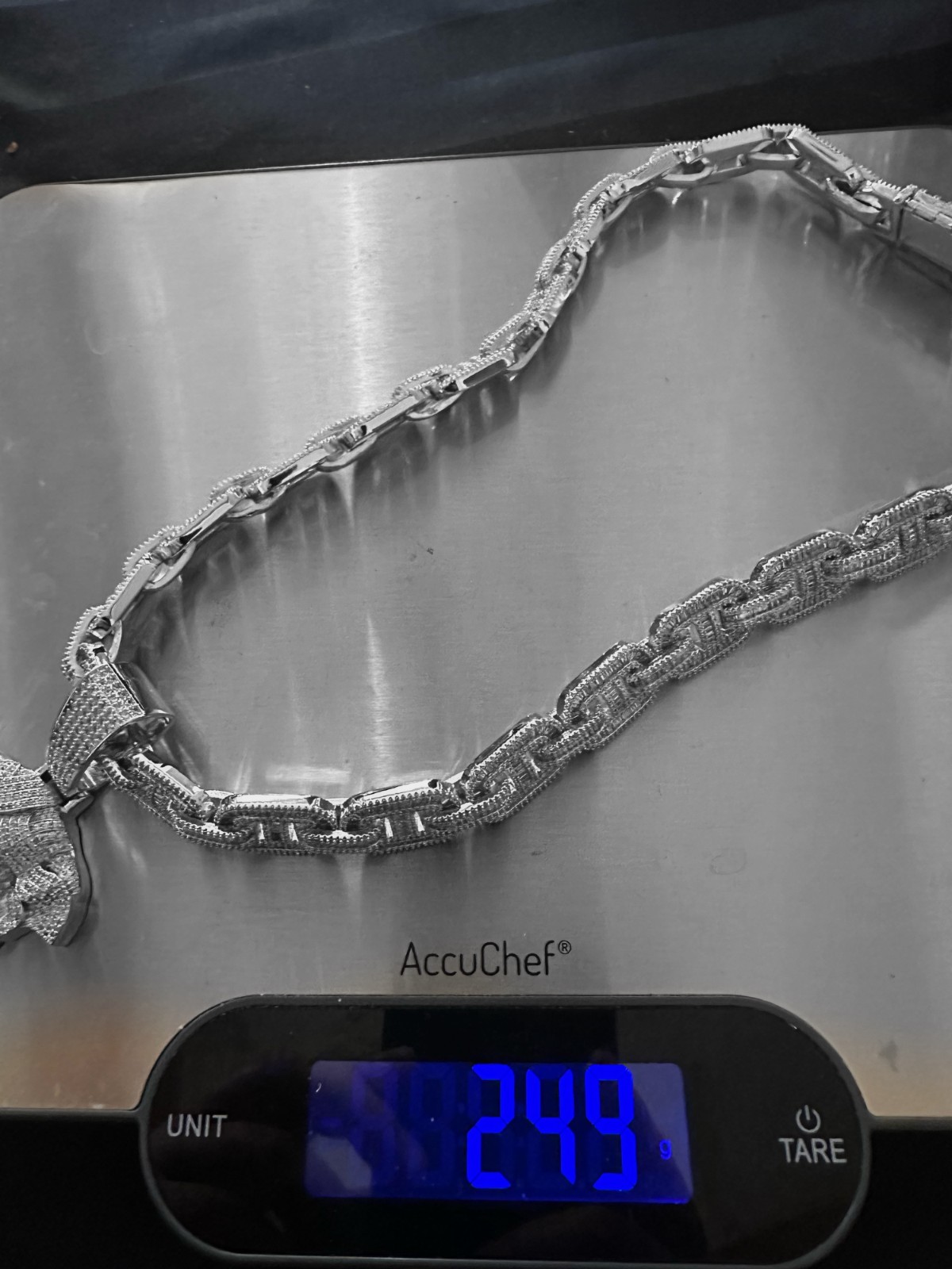 14k STAMPED XL MEDUSA Pendant 14mm MARINER Chain 96ct Lab Sim Diamond Heavy 249g
