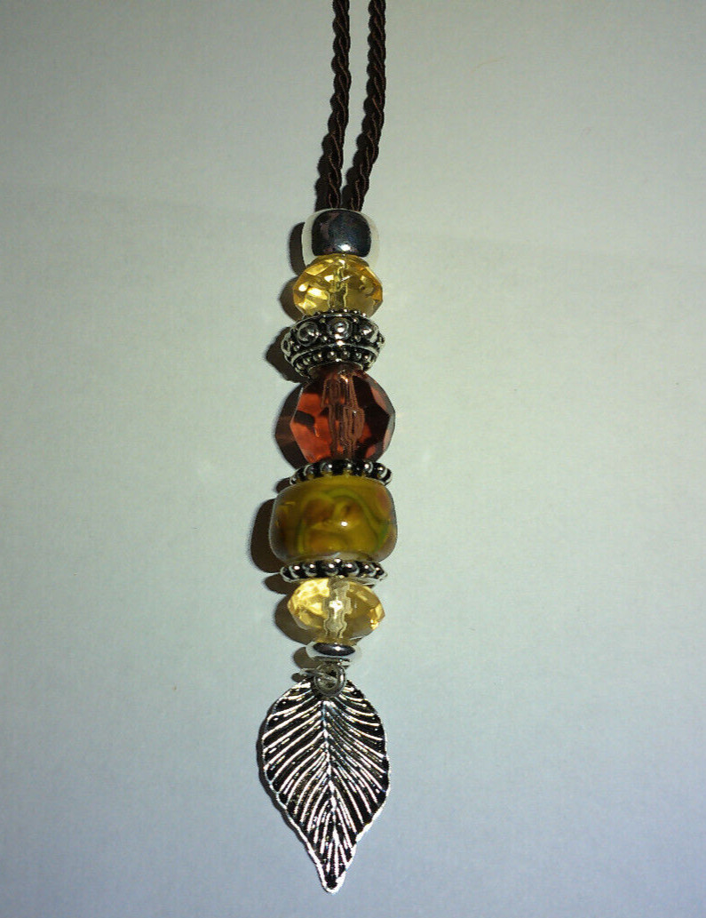 NEW IN BOX (BOX IS FLAWED), AVON BEADED CHIC Y NECKLACE- NATURE- BROWN