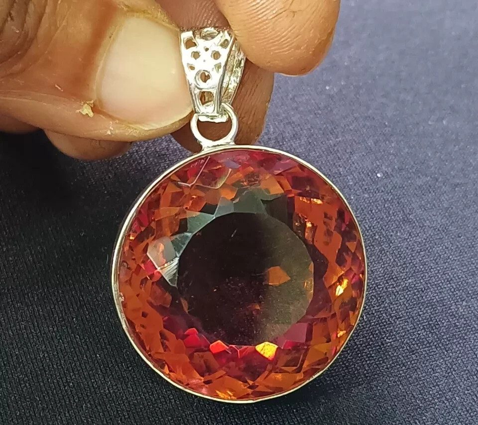 Certified 70 Ct+ Natural Zultanite 7 Color Pendant 925 Silver Loose Gemstone