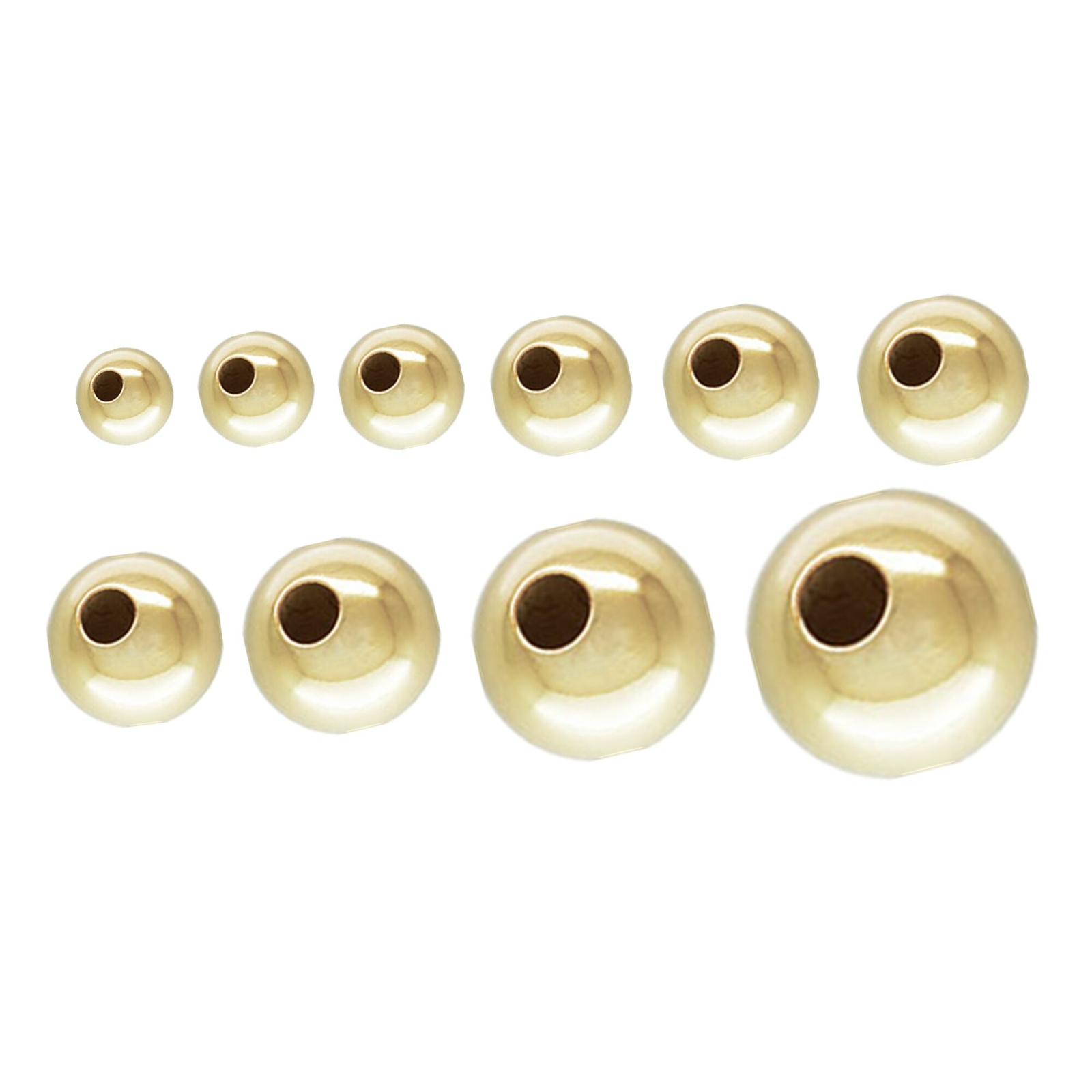 14K Gold Filled Seamless Round Ball Beads for Bracelet Necklace 2mm – 12mm