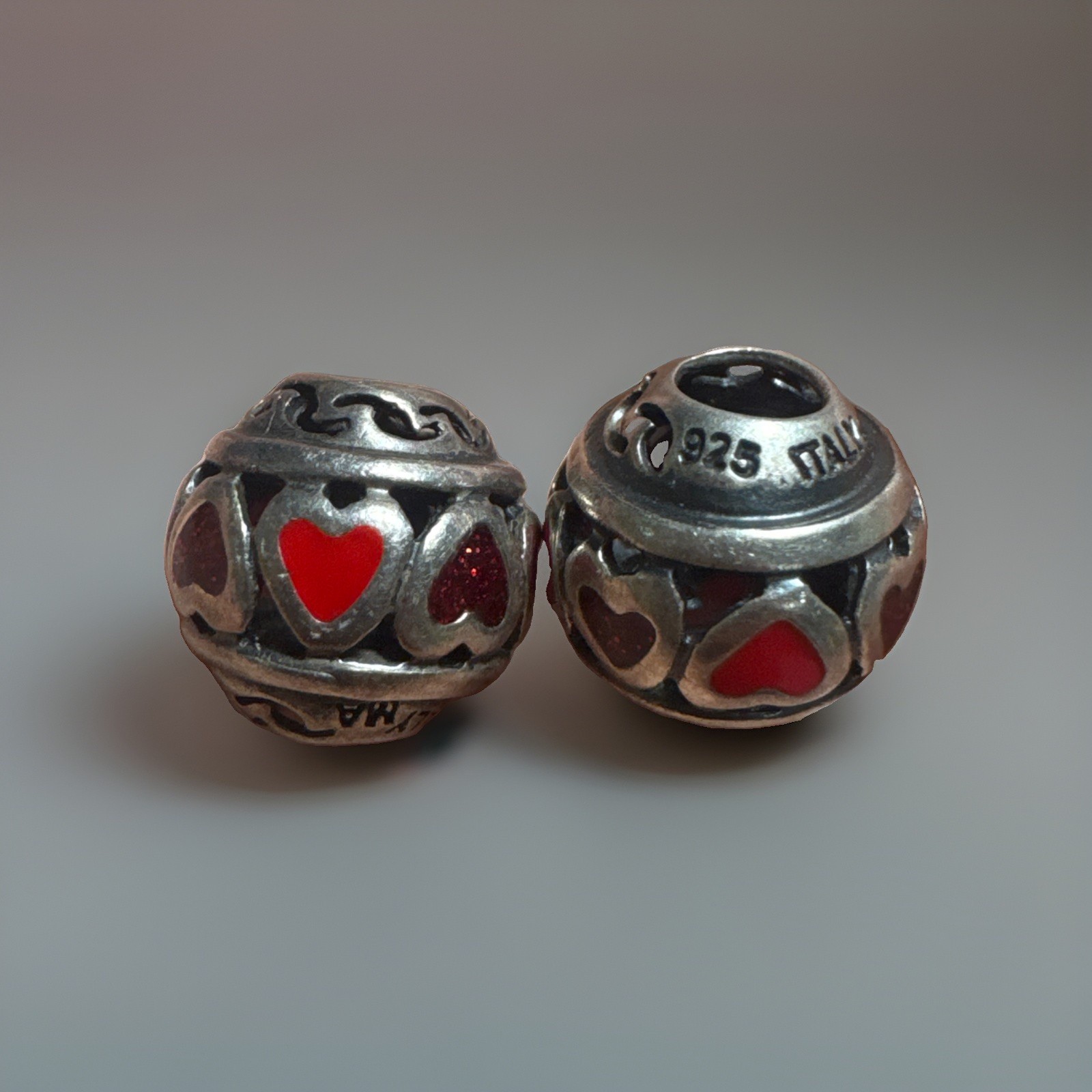 Michael Anthony Italy MA Sterling Silver 925 Charm Multi Red Hearts Lot Love