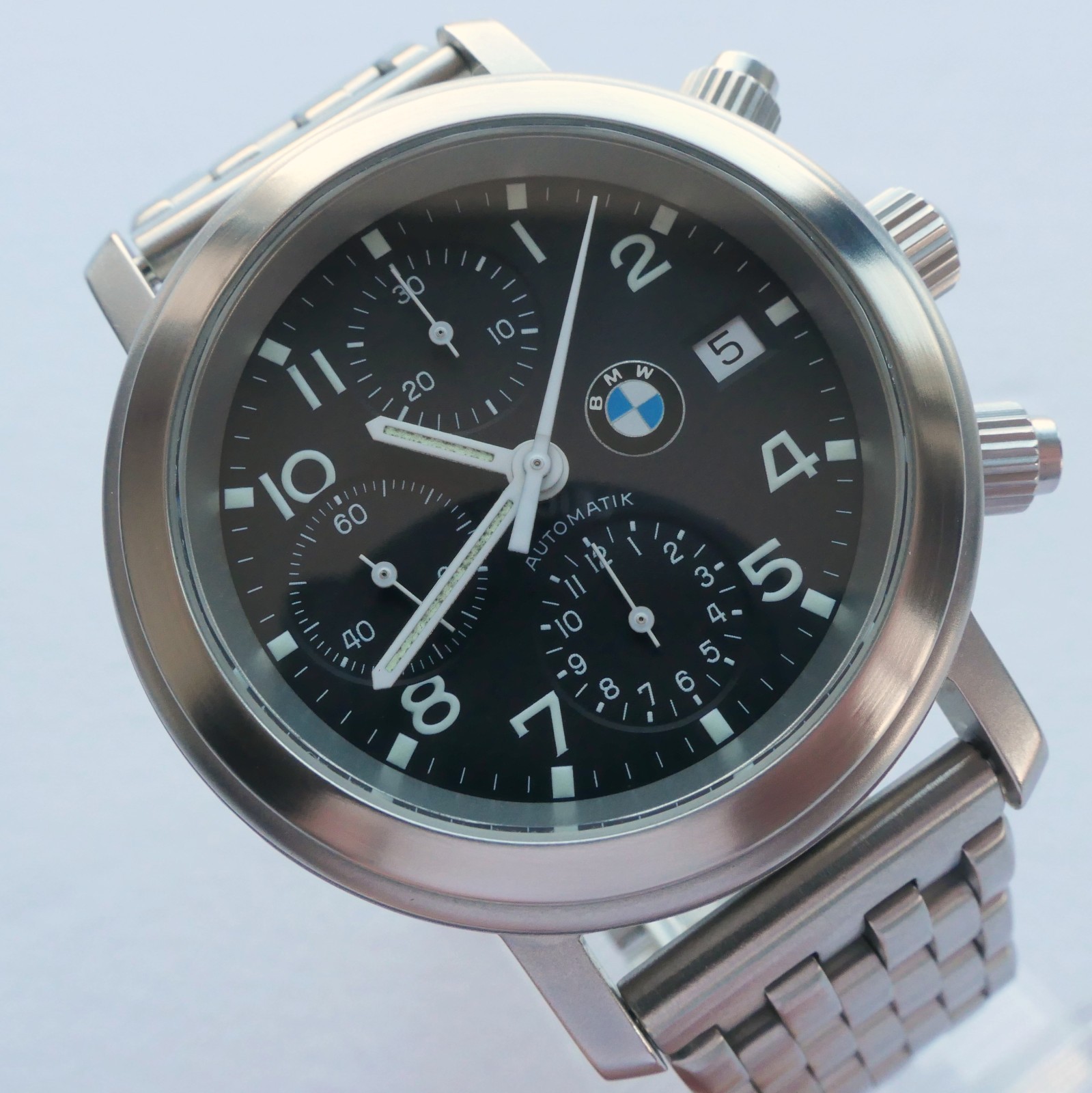 BMW Classic Driver Sport Car Accessory Automatic Valjoux 7750 Chronograph Watch