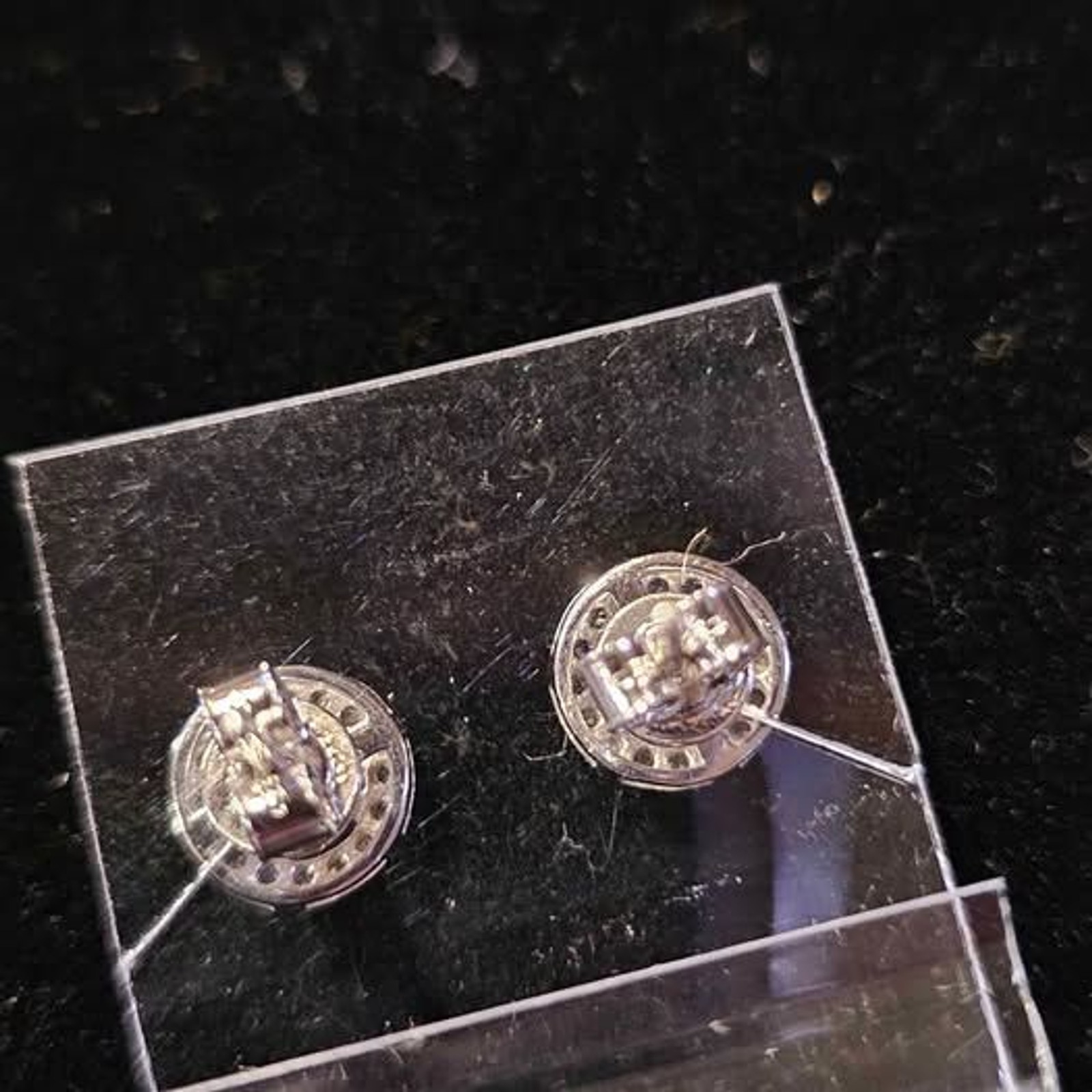 1.24CTW Moissanite Halo Stlye earrings in .925