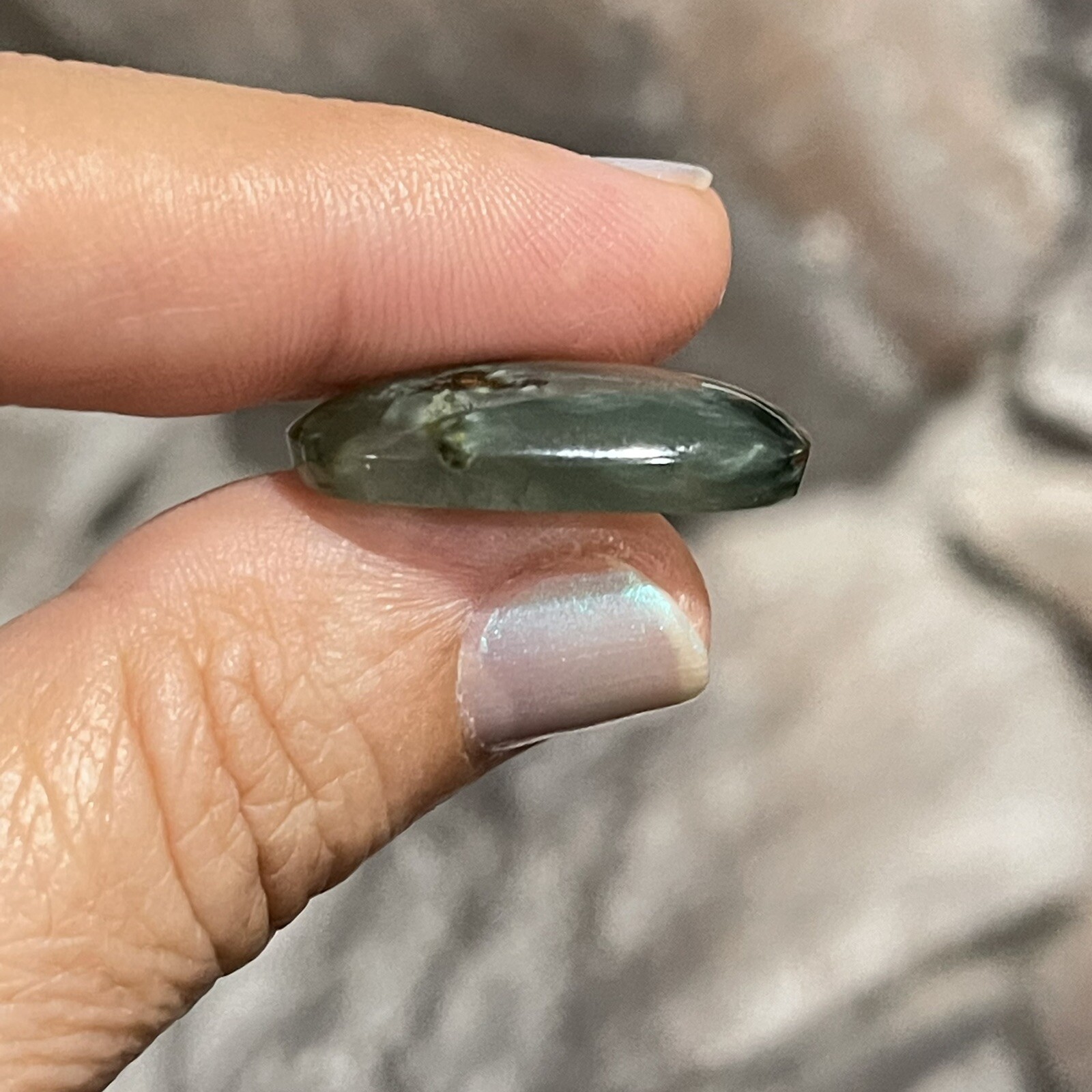 25.6×15.4x6mm Green Angel Hair Quartz Oval Cabochon Loose Gem Stone