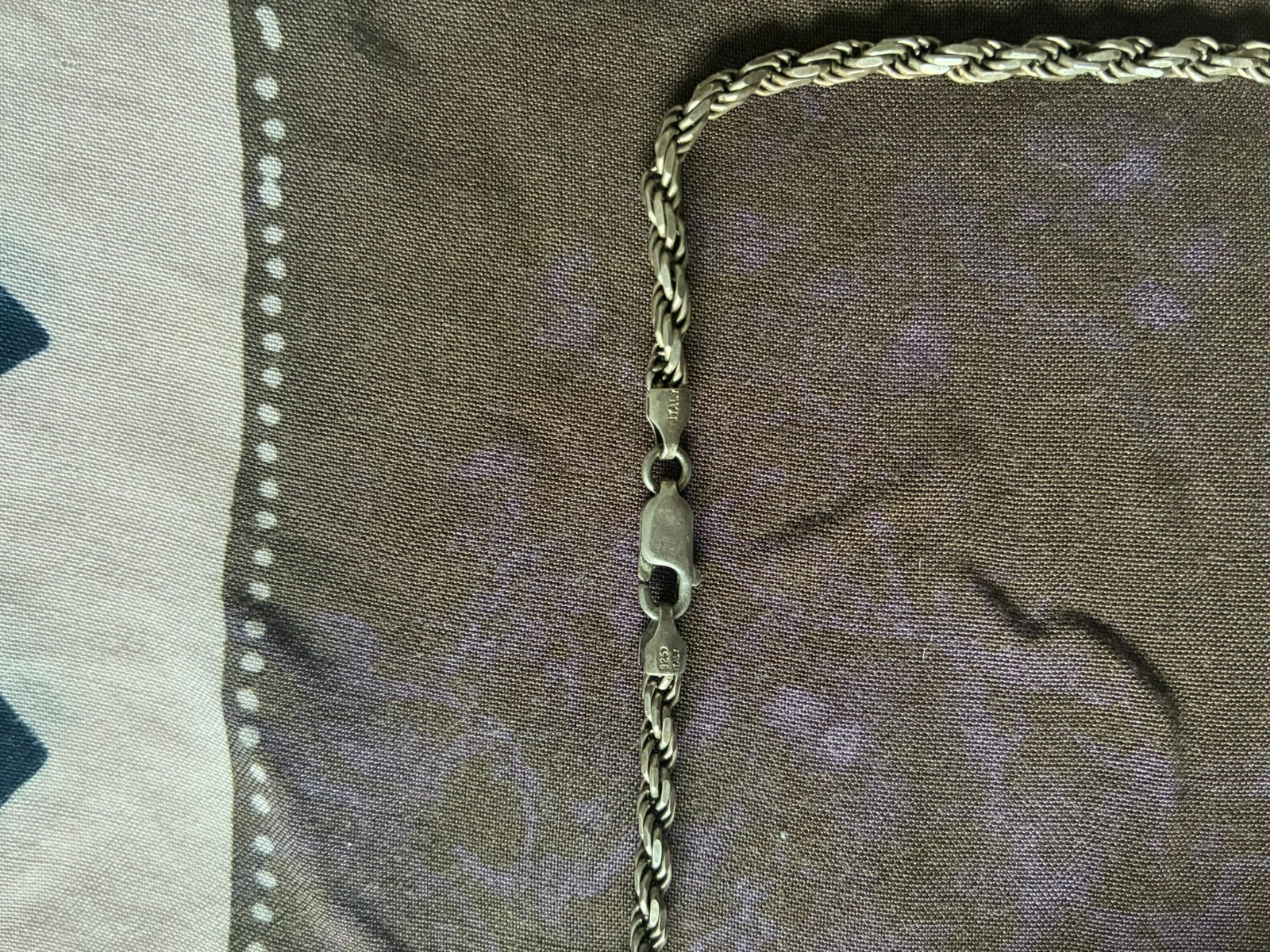 20-Inch Vintage .925 Silver Rope Chain