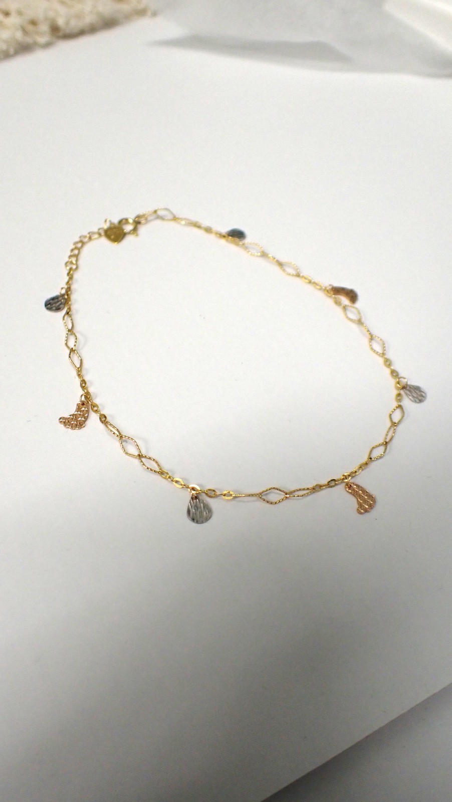 18K Gold Multi-Use Bracelet Anklet Butterfly Charm