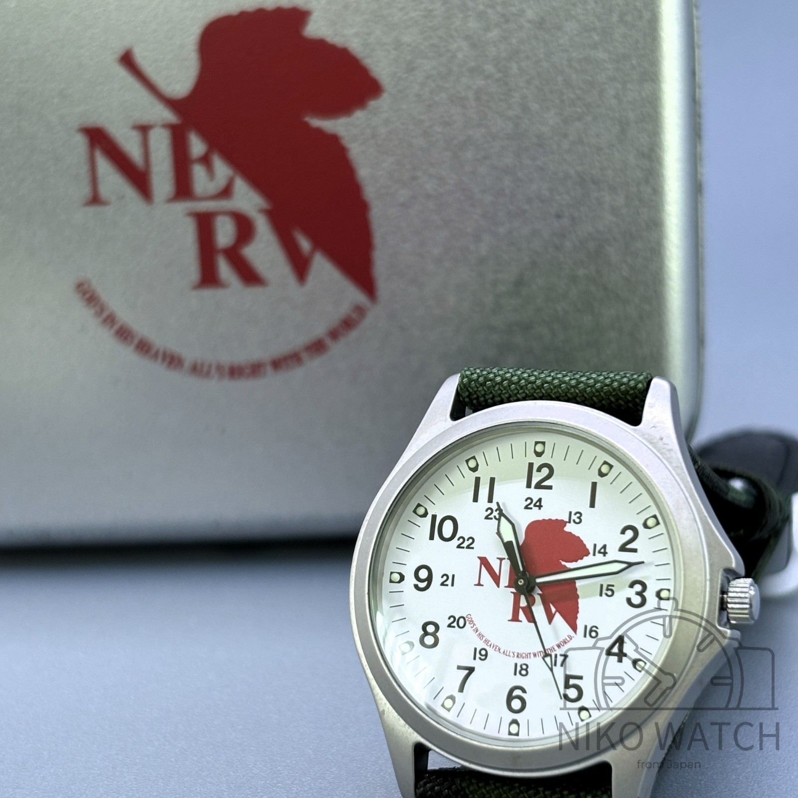 Neon Genesis Evangelion Official Military Wristwatch Movic Japan [Excellent]