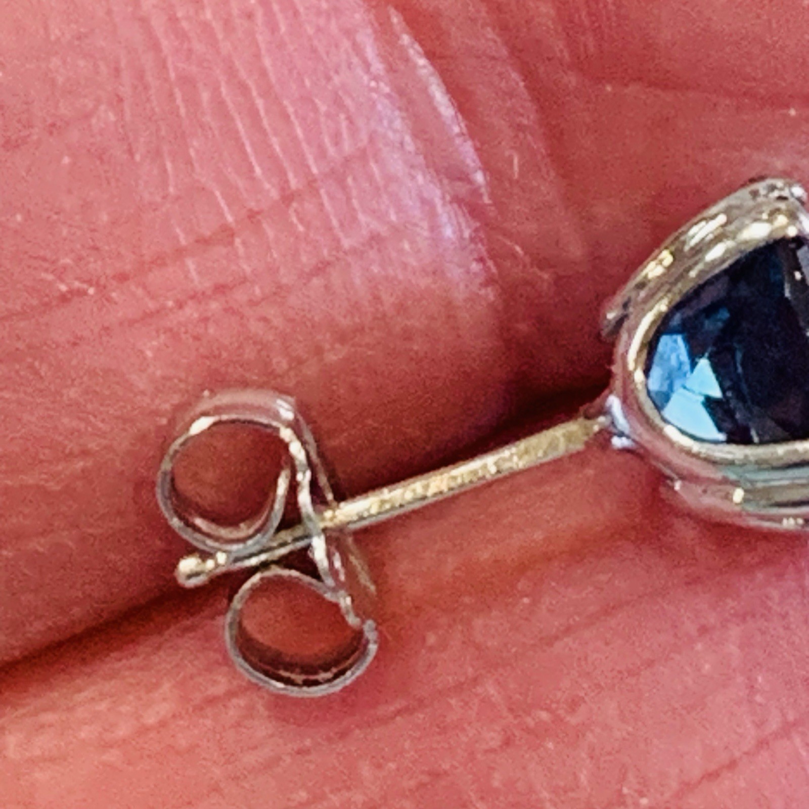 5 Ctw London Blue Topaz Earrings 14k Solid White Gold Stud Natural 1.85gr 8mm