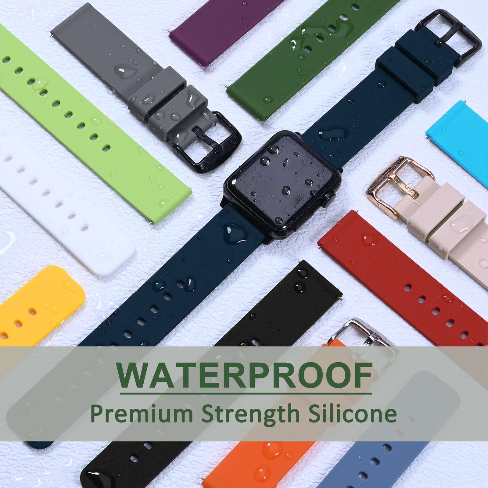 WOCCI Straps 14mm 16mm 18mm 19mm 20mm 21mm 22mm 24mm Silicone Rubber Watch Bands
