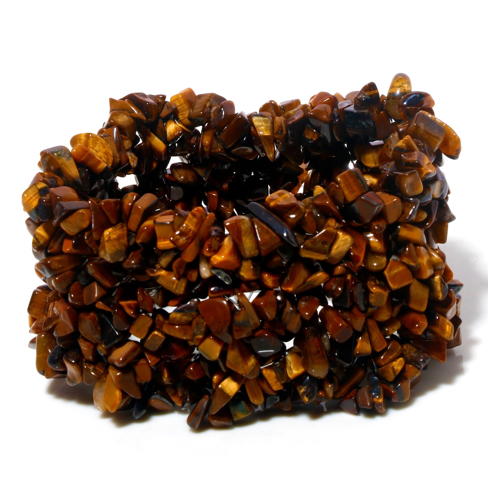 Natural Gemstone Chip Stretch Bracelet 7.5″ Multi Strand Choose Stone