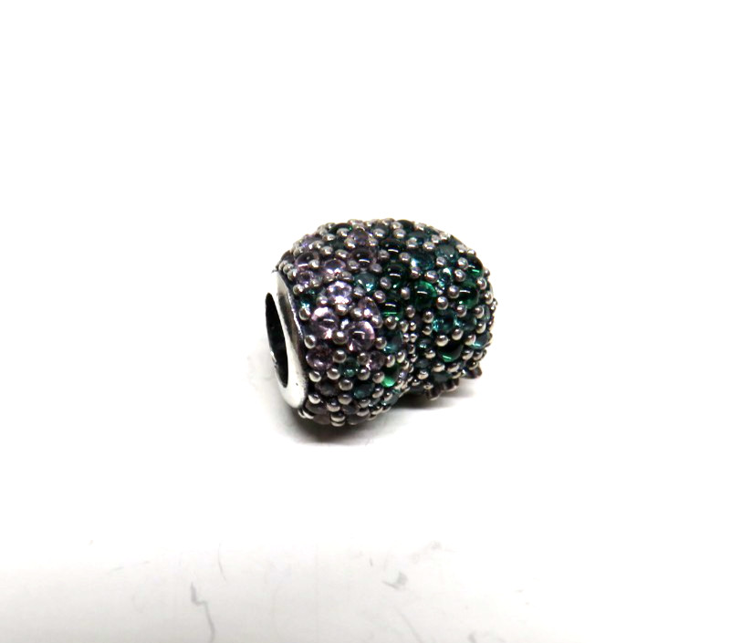 Pandora Gleaming Clover Heart Charm Bead 🍀💚 Retired Authentic green lavander
