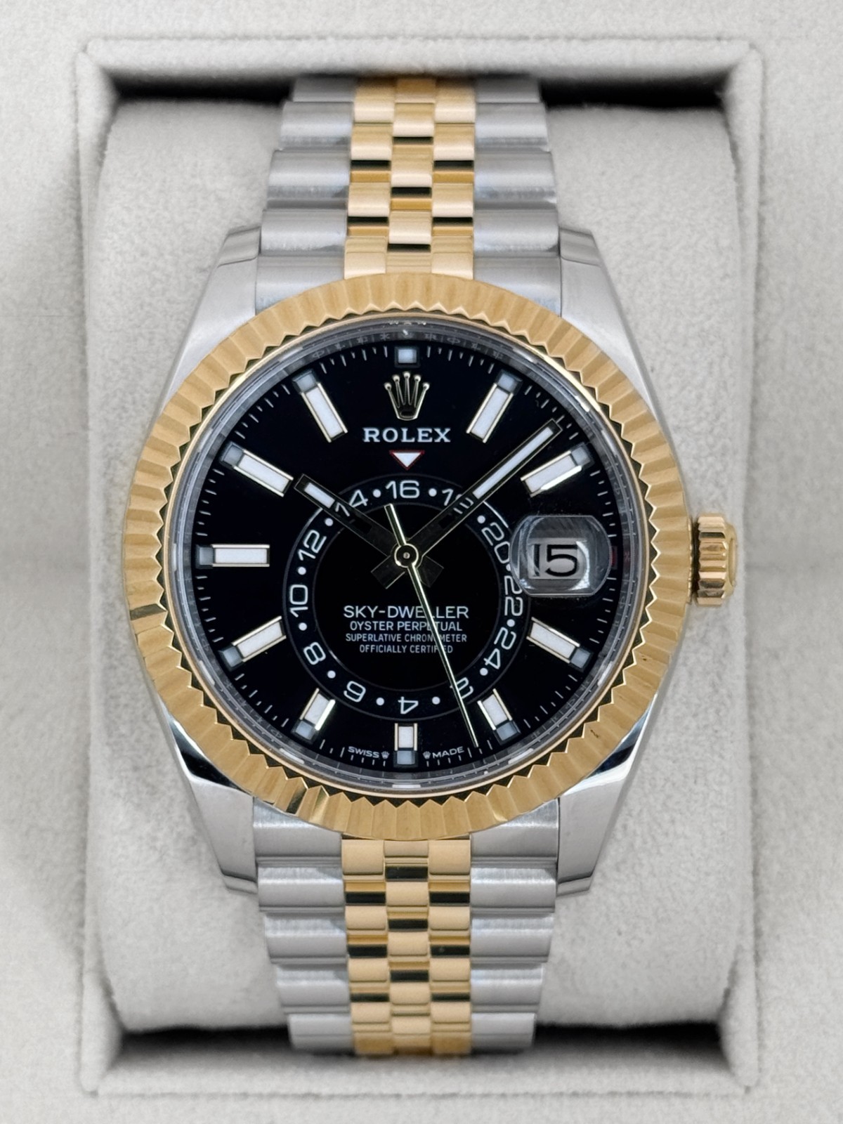 2025 Rolex Sky-Dweller 42mm 336933 Two-Tone Jubilee Black Dial