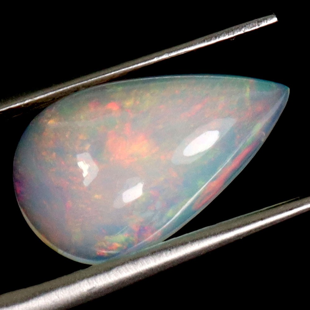 Pear Cab AAA Floral Flash Play Of Color Crystal Fire Opal 2.78ct 15x9mm Gemstone