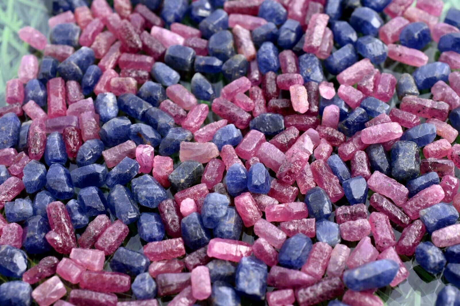 100.00% Natural Top Grade Ruby & Blue Sapphire Raw Loose Gemstone Lot 100 Ct