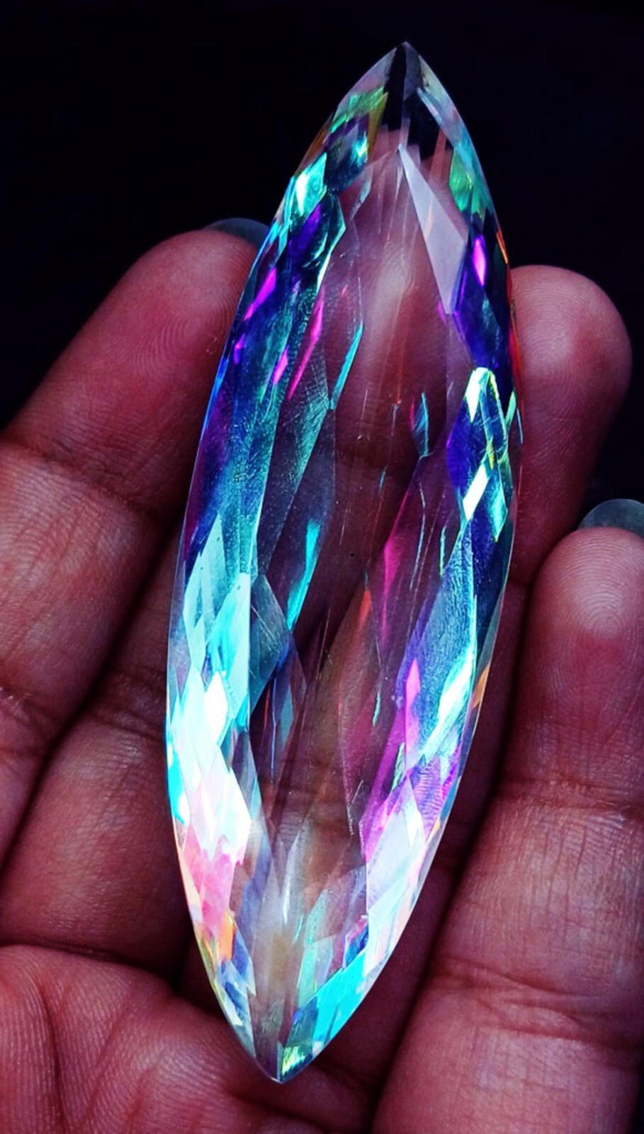Mystic Quartz Between 90 to 110 Ct Certified Loose Gemstone With Free Gift