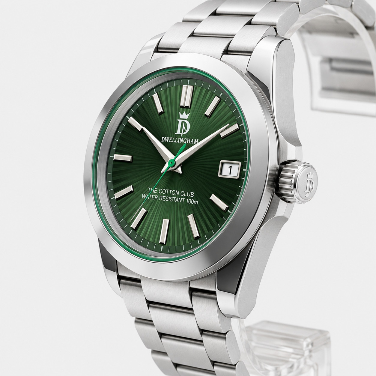 Dwellingham Cotton Club Green Sunburst 904L Automatic 28,800 vph • Box & Papers