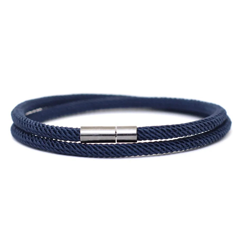 Rope Bracelet Men Nylon Double Layer 4MM Lucky Thread Buckle Style 1 Pc