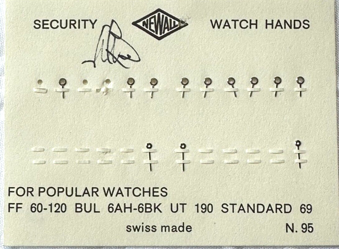 Newall Silver Stick Watch Hands MODELS IN DESCRIPTION LOT AS SHOWN 20-51
